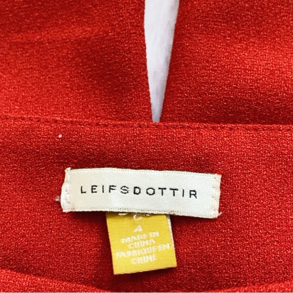 Like New Anthropologie Leifsdottir Orange Red Wide Leg Pants - Picture 7 of 8